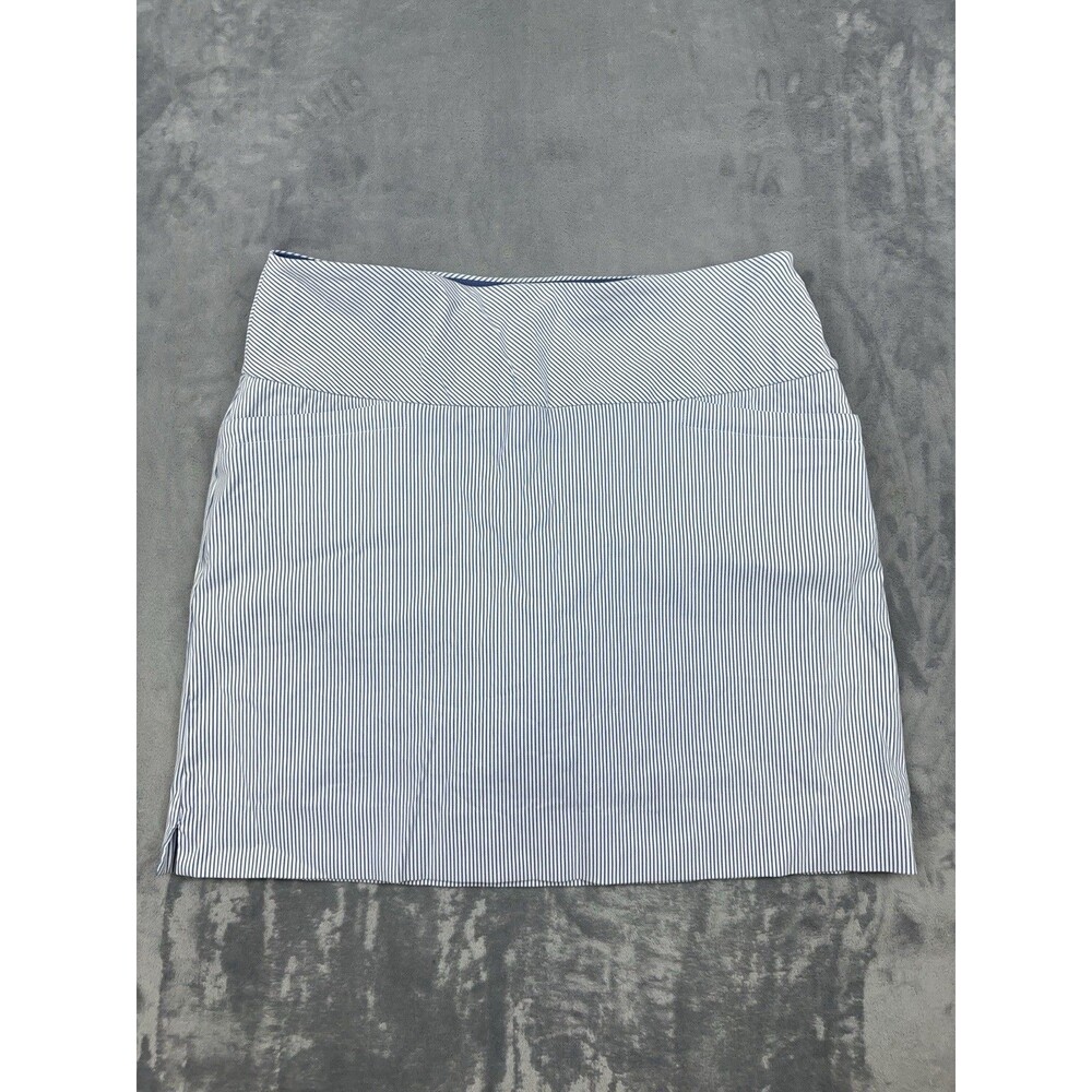 S.C. & Co. Womens Skort Blue White Striped Tummy Control Size Large Golf Tennis